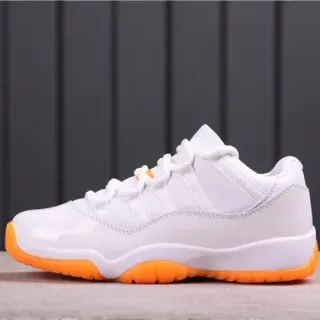 Air Jordan White Orange Low-Top Patent Leather Toe Cap Basketball Shoes