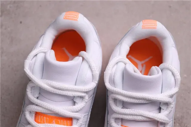 Air Jordan White Orange Low-Top Patent Leather Toe Cap Basketball Shoes 4