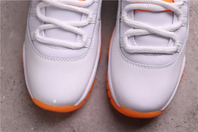 Air Jordan White Orange Low-Top Patent Leather Toe Cap Basketball Shoes 5