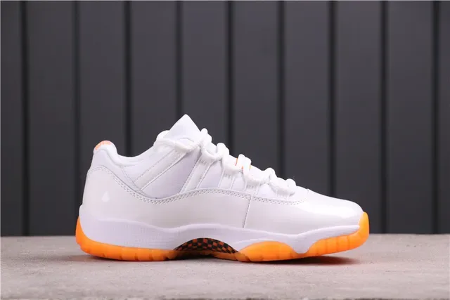 Air Jordan White Orange Low-Top Patent Leather Toe Cap Basketball Shoes 9