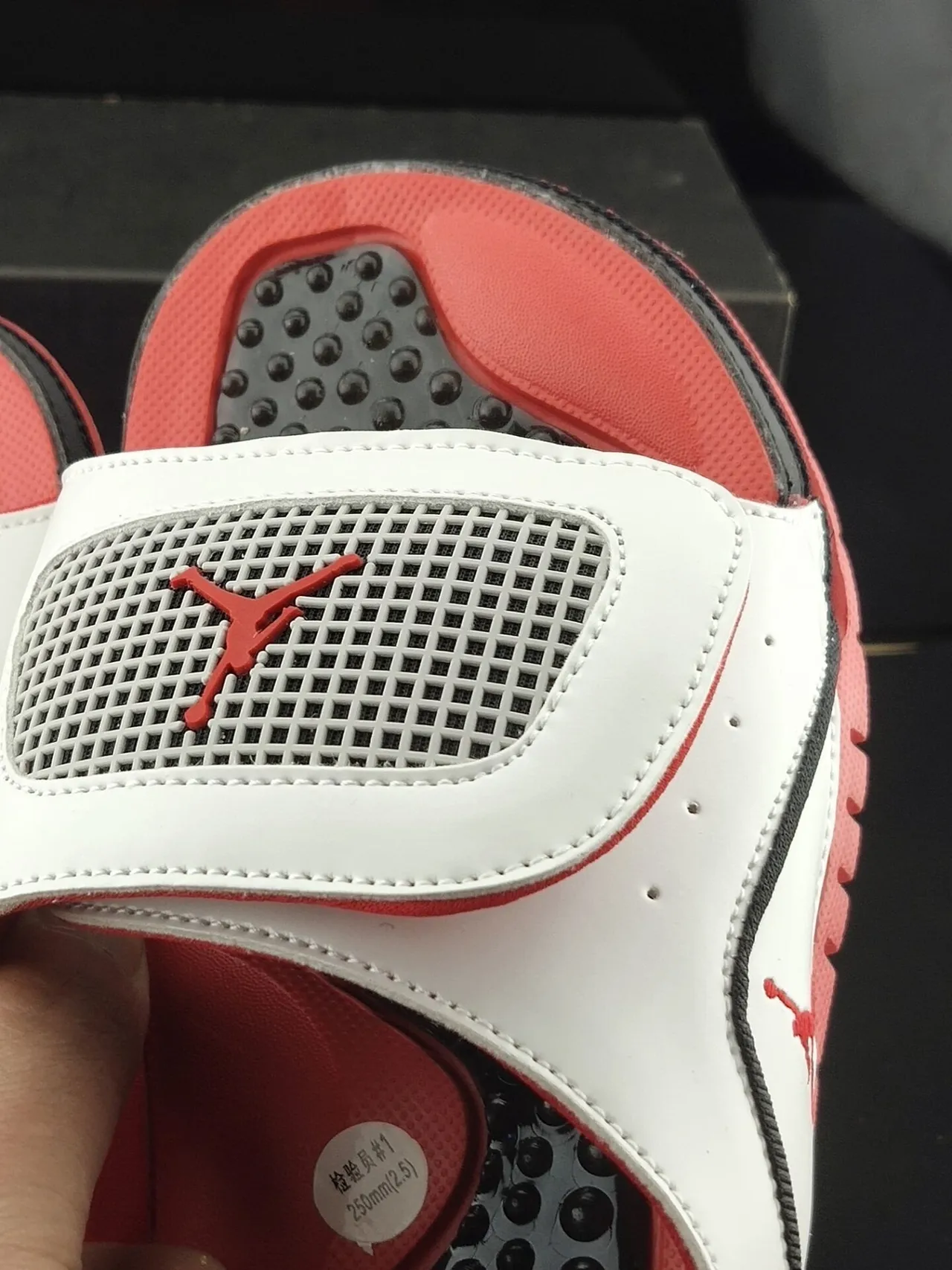 Air Jordan White Pink Leather-Like Strap Footbed Slippers 6