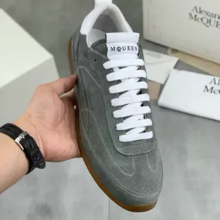 Alexander McQueen Gray Suede White Lace Lifestyle Sneaker