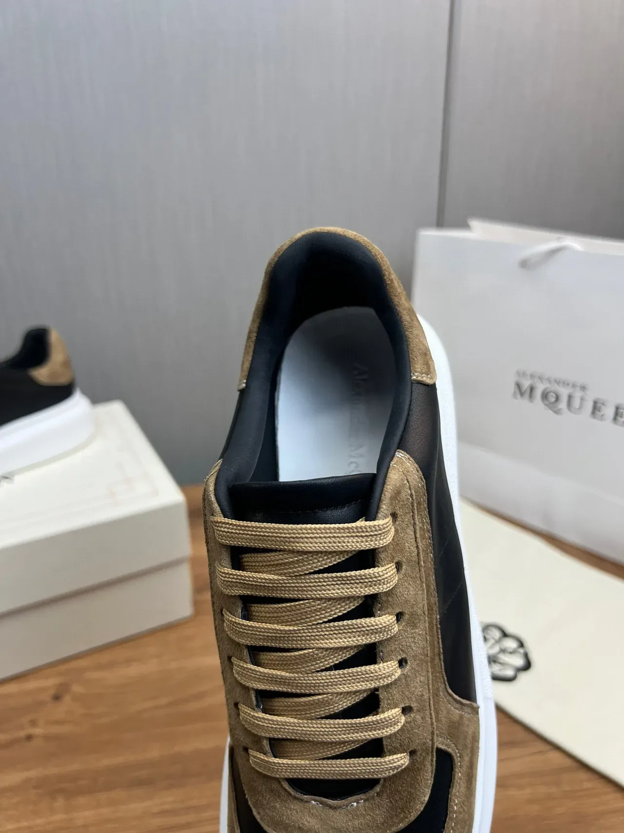 Alexander McQueen Oversized Sneaker Black and Tan Chunky Sneakers 2