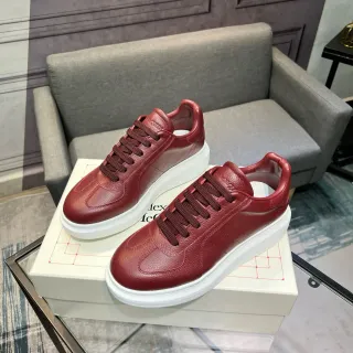 Alexander McQueen Oversized Sneaker Red Pebbled Leather Lifestyle Sneakers