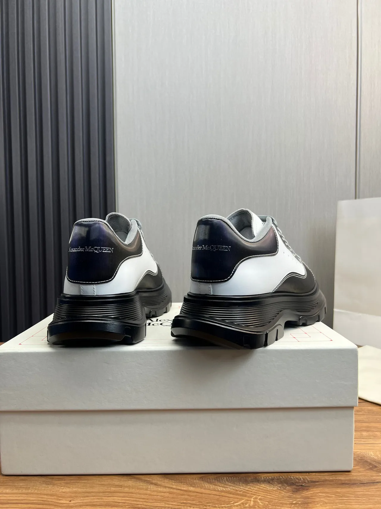 Alexander McQueen Oversized Sneaker White Black Gray Chunky Sneakers 6