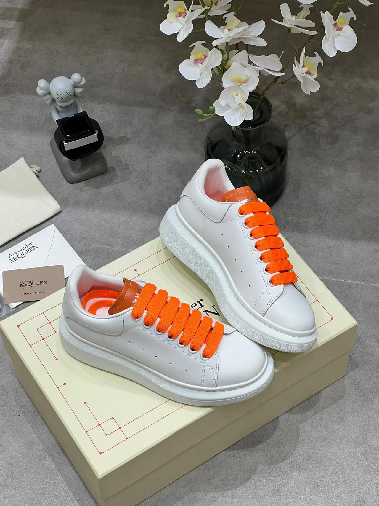 Alexander McQueen Oversized Sneaker White Orange Lifestyle Sneakers 6