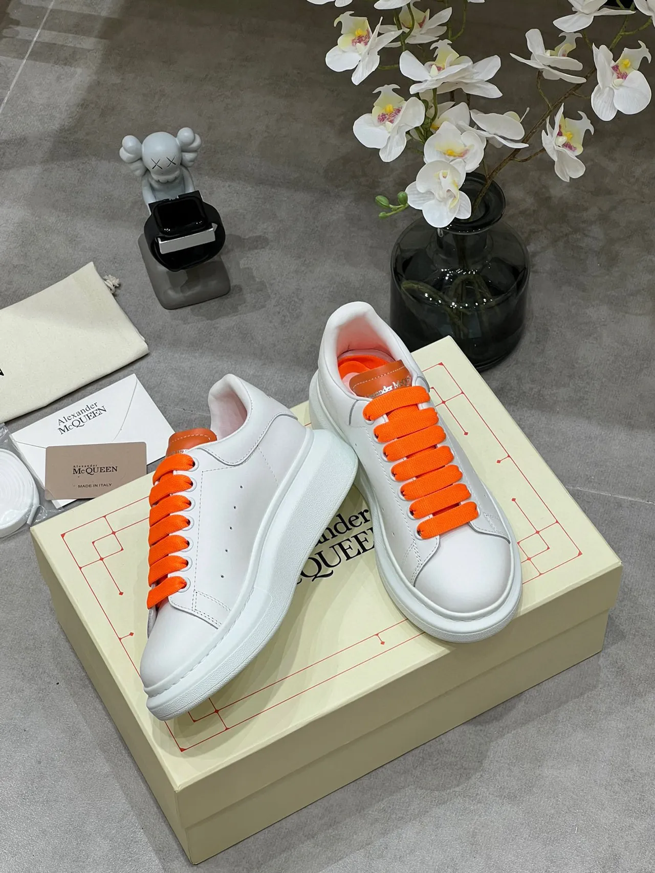 Alexander McQueen Oversized Sneaker White Orange Lifestyle Sneakers 8