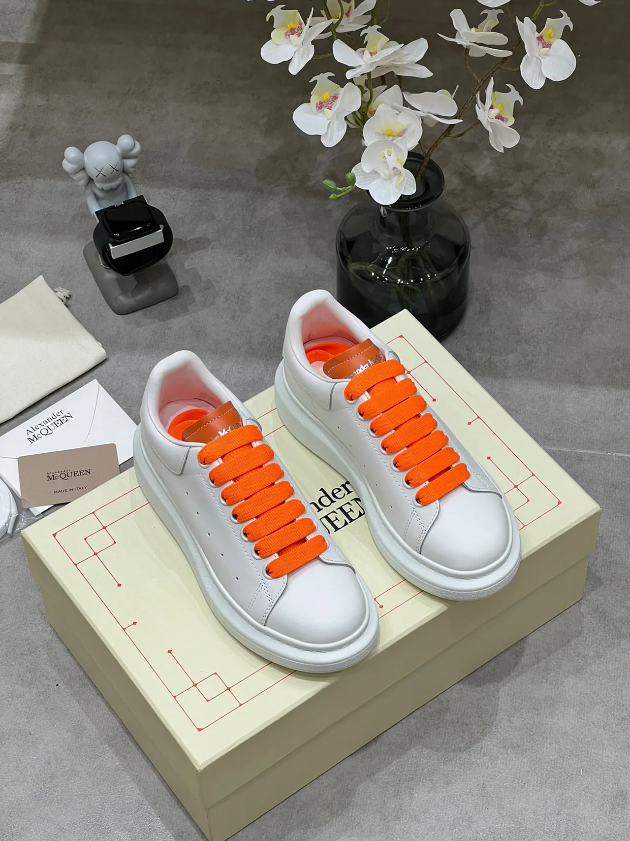 Alexander McQueen Oversized Sneaker White Orange Lifestyle Sneakers 9