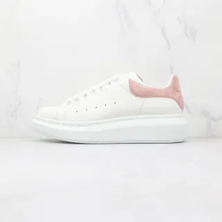 Alexander McQueen ओवरसाइज्ड स्नीकर सफेद गुलाबी प्लेटफॉर्म सोल लेदर अपर लाइफस्टाइल स्नीकर