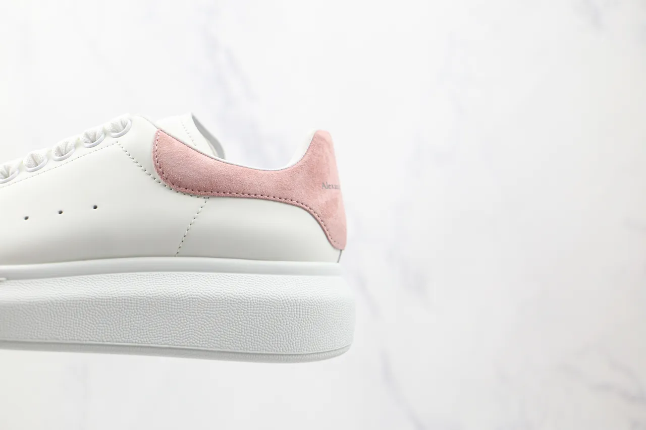 Alexander McQueen Oversized Sneaker White Pink Platform Sole Leather Upper Lifestyle Sneakers 4