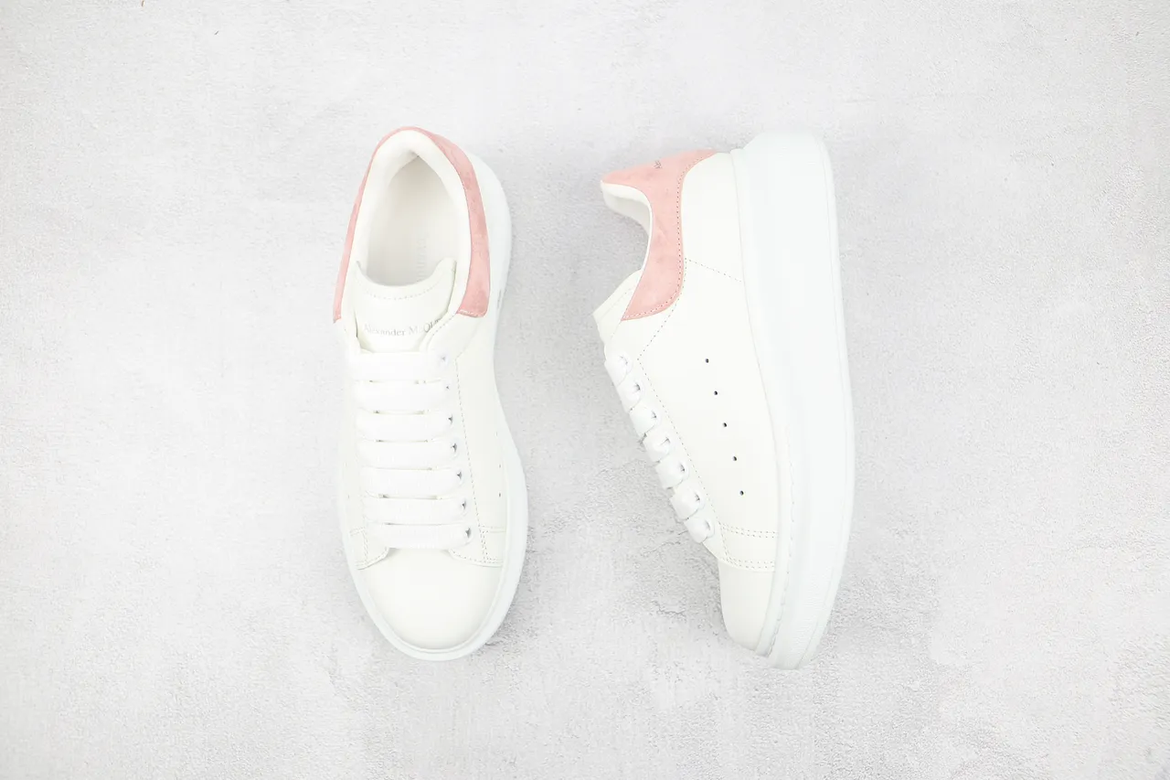 Alexander McQueen Oversized Sneaker White Pink Platform Sole Leather Upper Lifestyle Sneakers 8