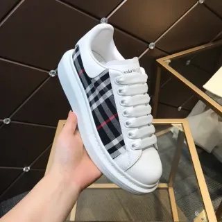 Alexander McQueen Oversized Sneaker White Plaid Side Panel Lifestyle Sneakers