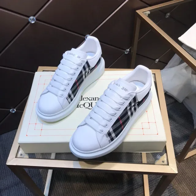 Alexander McQueen Oversized Sneaker White Plaid Side Panel Lifestyle Sneakers 2