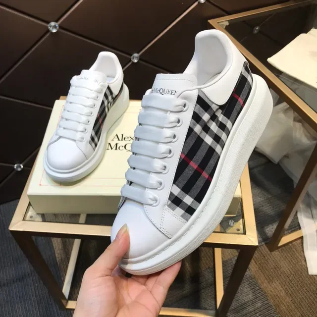 Alexander McQueen Oversized Sneaker White Plaid Side Panel Lifestyle Sneakers 3