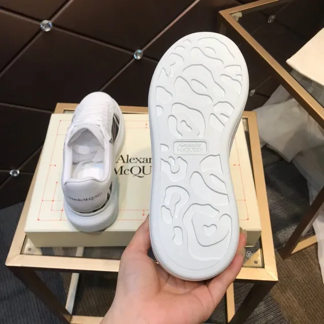 Alexander McQueen Oversized Sneaker White Plaid Side Panel Lifestyle Sneakers 4