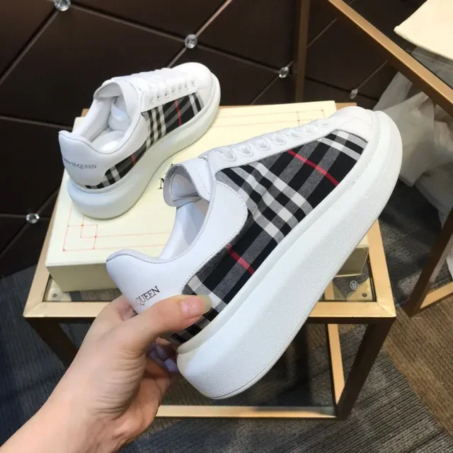 Alexander McQueen Oversized Sneaker White Plaid Side Panel Lifestyle Sneakers 5