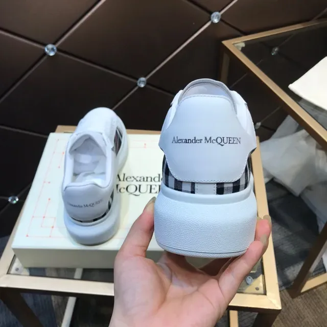 Alexander McQueen Oversized Sneaker White Plaid Side Panel Lifestyle Sneakers 6