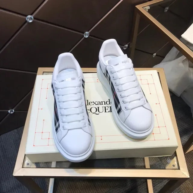 Alexander McQueen Oversized Sneaker White Plaid Side Panel Lifestyle Sneakers 7