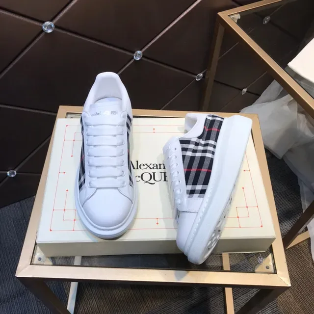 Alexander McQueen Oversized Sneaker White Plaid Side Panel Lifestyle Sneakers 8