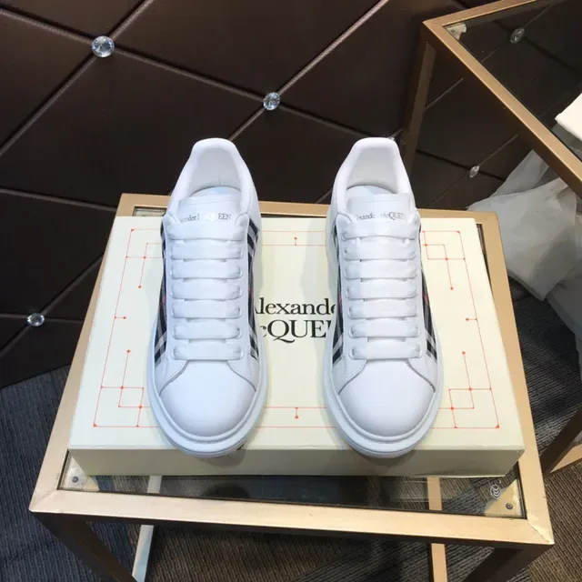 Alexander McQueen Oversized Sneaker White Plaid Side Panel Lifestyle Sneakers 9