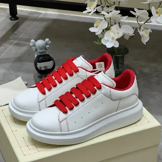 Alexander McQueen Oversized Sneaker White Red Platform Sole Leather Upper Lifestyle Sneakers