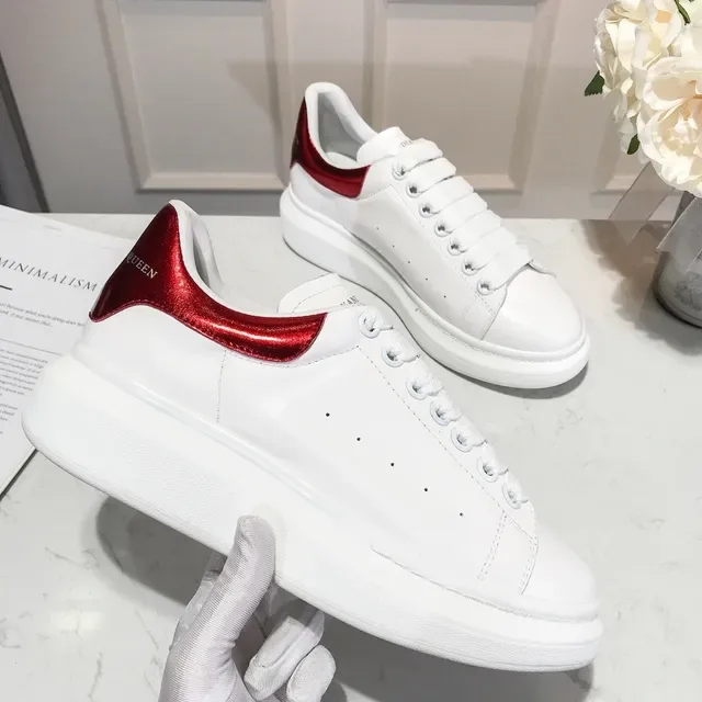 Alexander McQueen Oversized Sneaker White Red Sole Smooth Leather Upper Lifestyle Sneakers 3