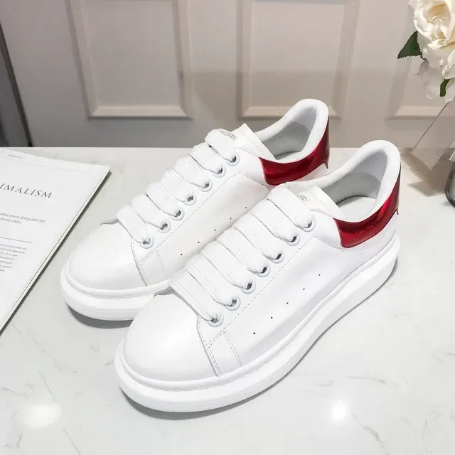 Alexander McQueen Oversized Sneaker White Red Sole Smooth Leather Upper Lifestyle Sneakers 4