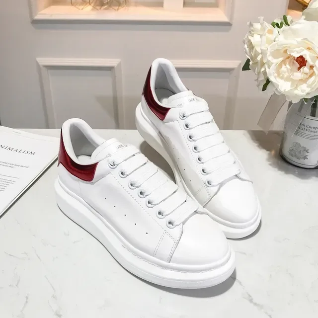 Alexander McQueen Oversized Sneaker White Red Sole Smooth Leather Upper Lifestyle Sneakers 5