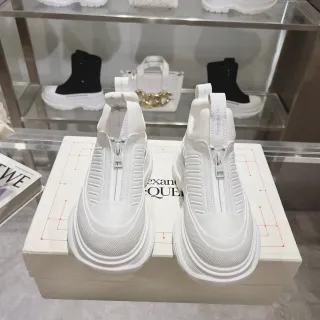 Alexander McQueen Oversized Sneaker White Zip-Front Chunky Sneakers