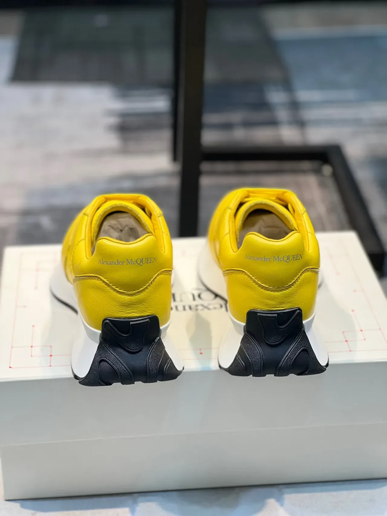 Alexander McQueen Oversized Sneaker Yellow Leather Lifestyle Sneakers 2