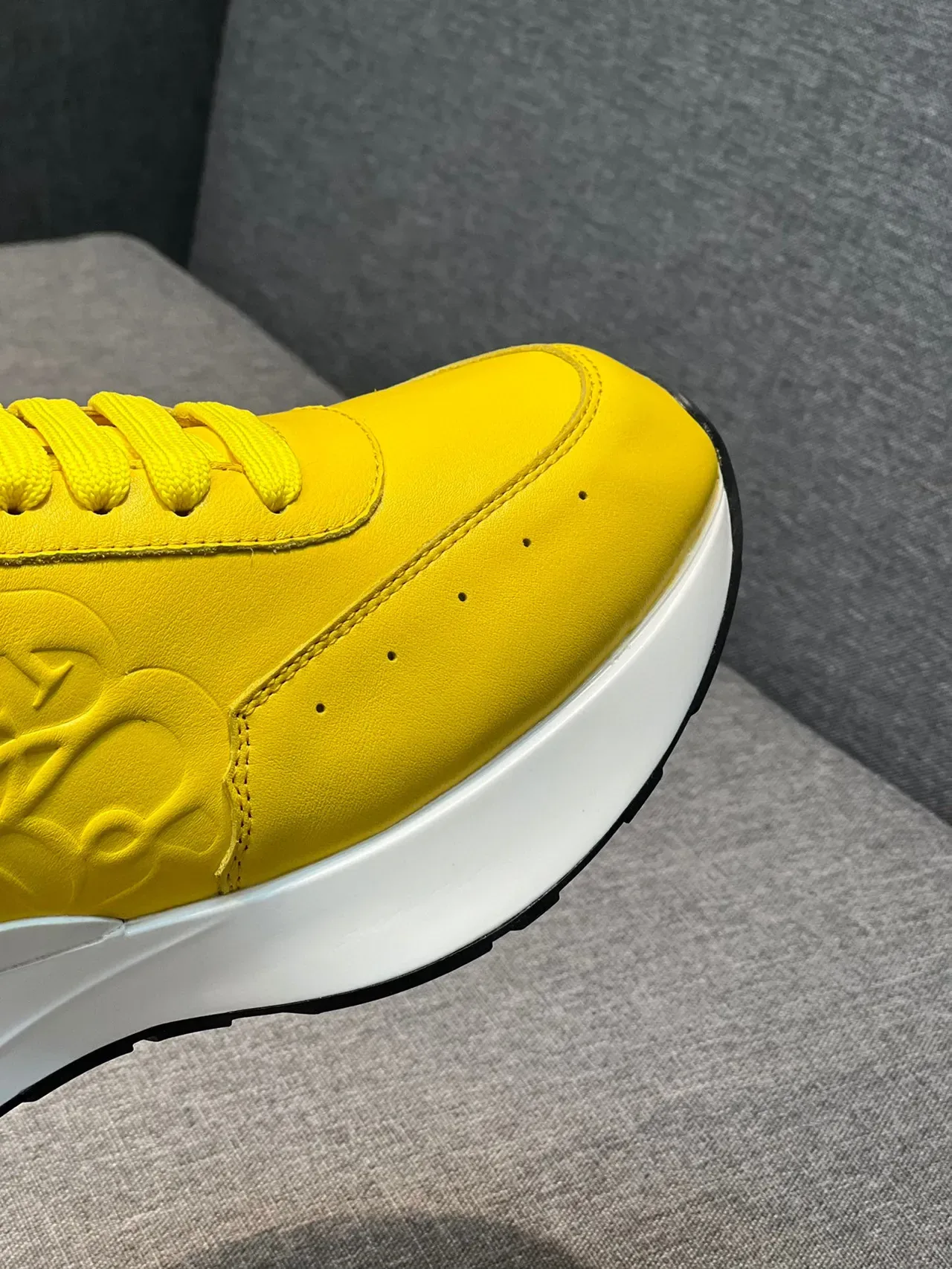Alexander McQueen Oversized Sneaker Yellow Leather Lifestyle Sneakers 3
