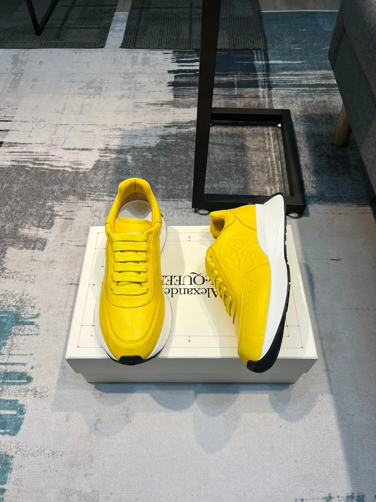 Alexander McQueen Oversized Sneaker Yellow Leather Lifestyle Sneakers 4