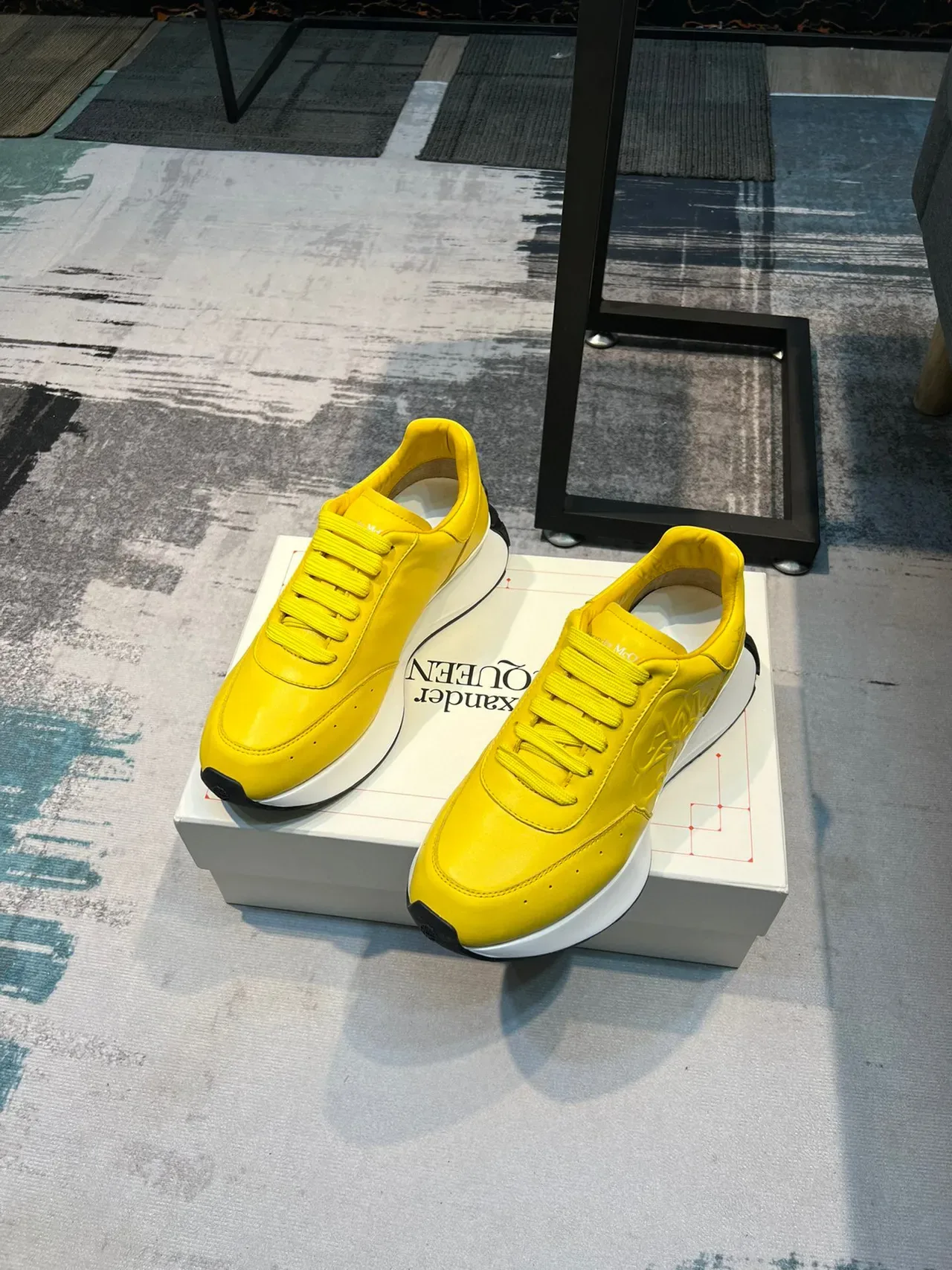 Alexander McQueen Oversized Sneaker Yellow Leather Lifestyle Sneakers 5