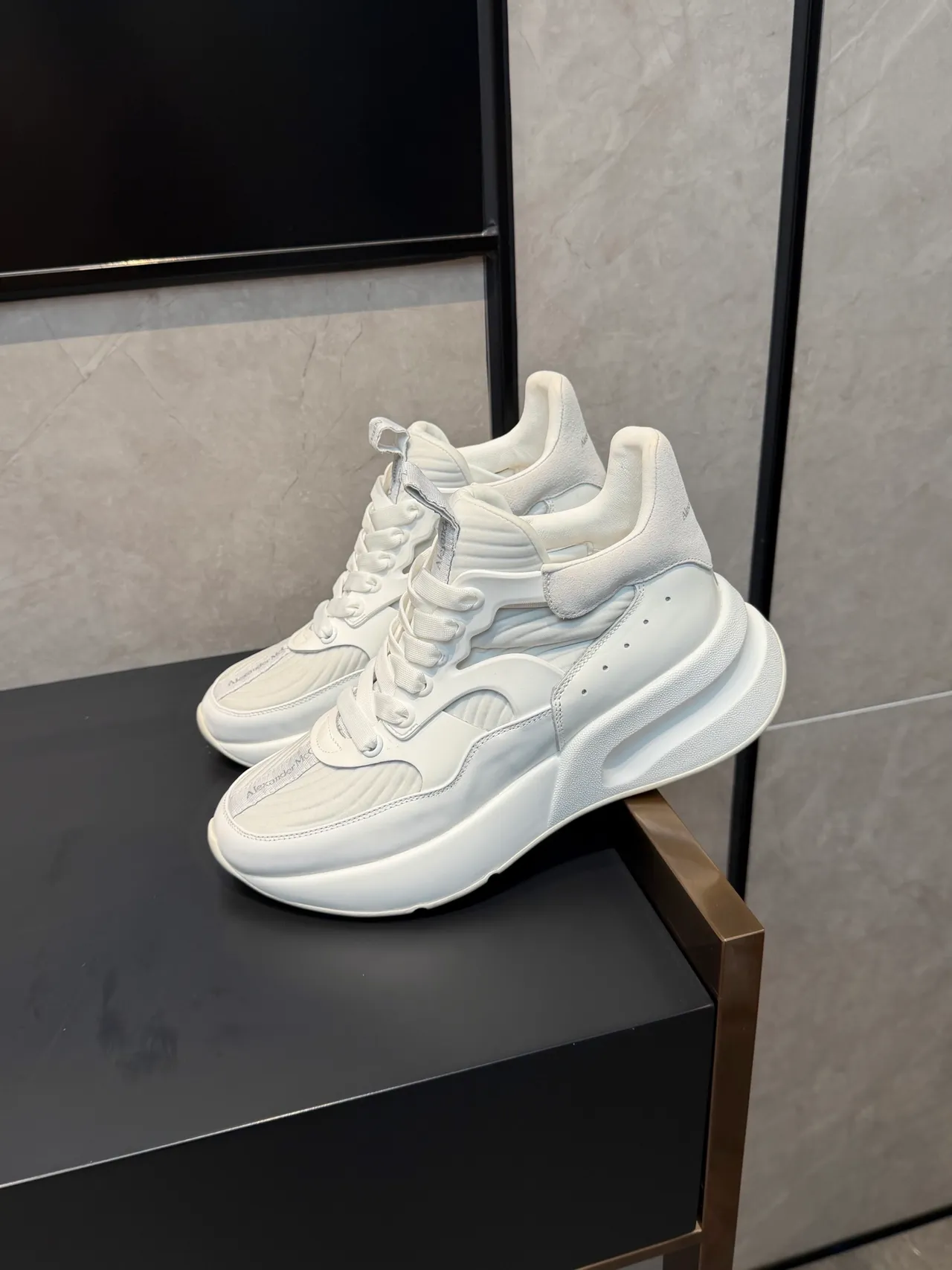 Alexander McQueen White Oversized Platform Sole Deconstructed Upper Chunky Sneakers 4