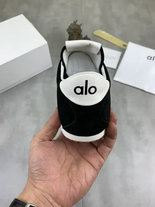 Alo Black Suede Retro Runner Lifestyle Sneakers 3