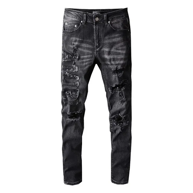 Amiri Jeans Destructurés Slim-Fit Noirs Lavés Distressed 5