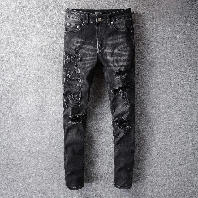 Amiri Jeans Destructurés Slim-Fit Noirs Lavés Distressed 6