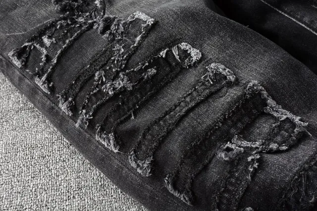 Amiri Jeans Destructurés Slim-Fit Noirs Lavés Distressed 16