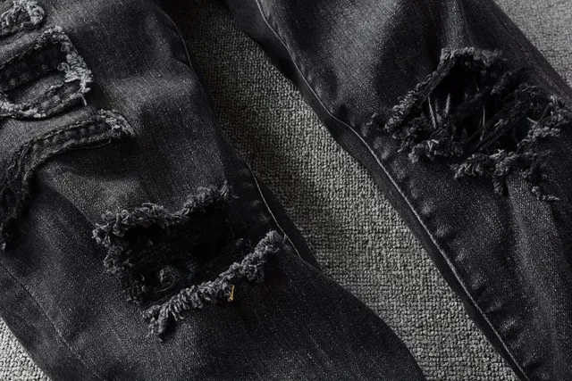 Amiri Jeans Destructurés Slim-Fit Noirs Lavés Distressed 17
