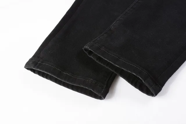 Amiri Distressed Slim-Fit Graphic Black White Jeans 18