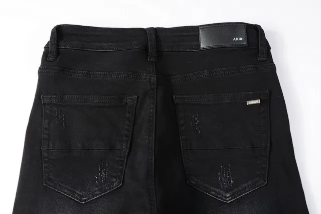 Amiri Distressed Slim-Fit Graphic Black White Jeans 21