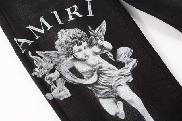 Amiri Distressed Slim-Fit Graphic Black White Jeans 22