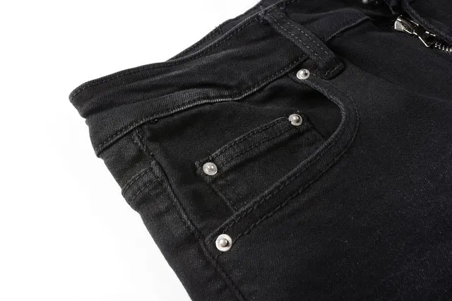 Amiri Distressed Slim-Fit Graphic Black White Jeans 24