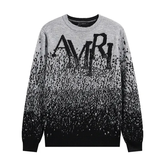 Amiri Gray Black Knit Gradient Fade Sweater 2