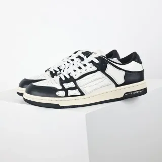 Amiri Skel Top Black and White Leather Lifestyle Sneakers
