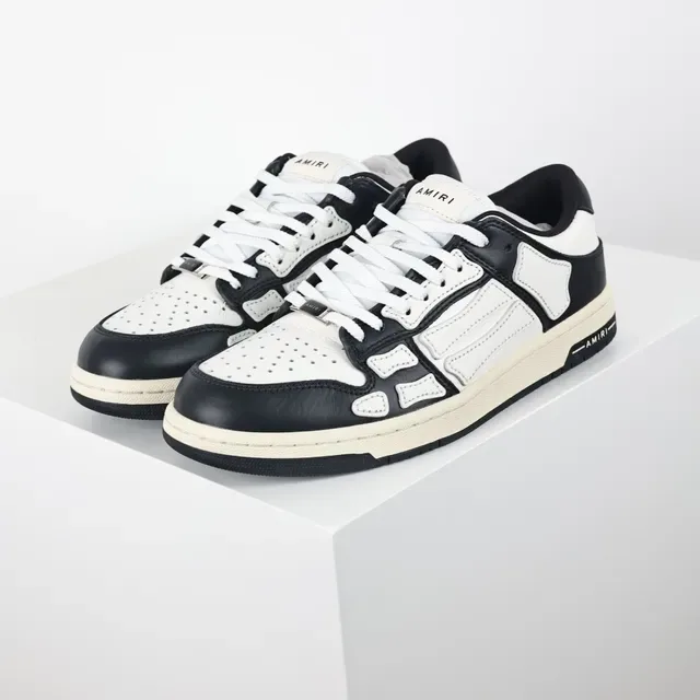 Amiri Skel Top Black and White Leather Lifestyle Sneakers 2
