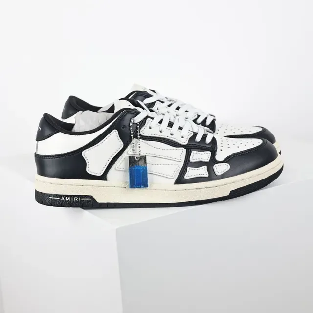 Amiri Skel Top Black and White Leather Lifestyle Sneakers 3