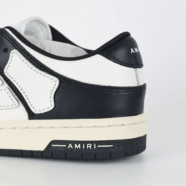 Amiri Skel Top Black and White Leather Lifestyle Sneakers 4
