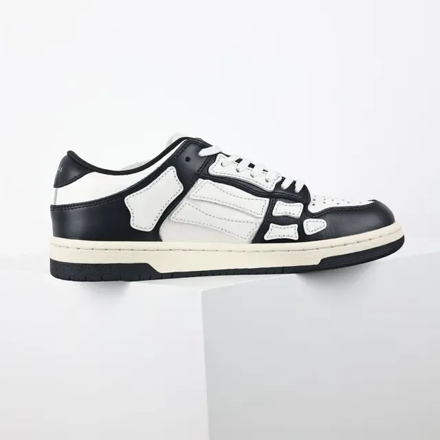 Amiri Skel Top Black and White Leather Lifestyle Sneakers 7