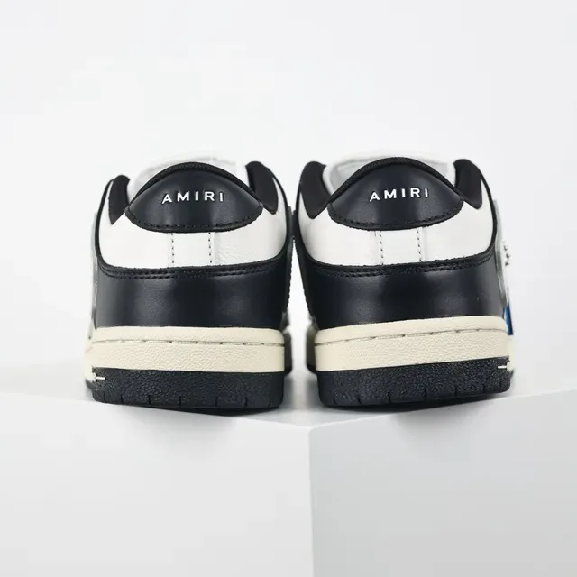 Amiri Skel Top Black and White Leather Lifestyle Sneakers 8
